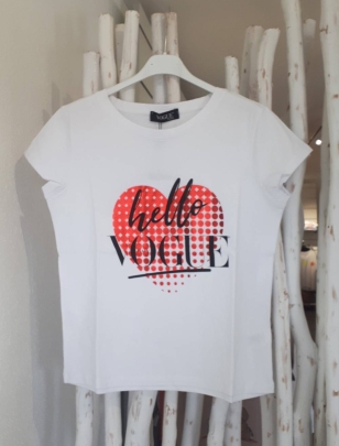 Kurzarmshirt Vogue - Hello Vogue - Weiss/Rot