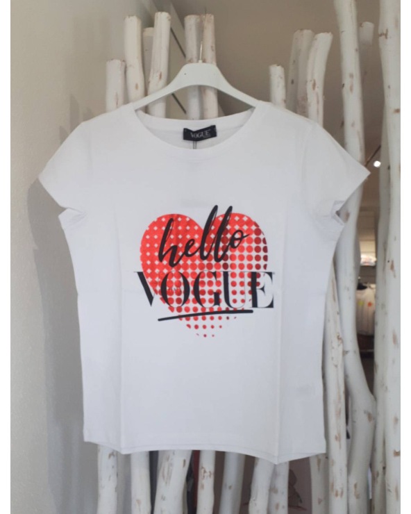 Kurzarmshirt Vogue - Hello Vogue - Weiss/Rot
