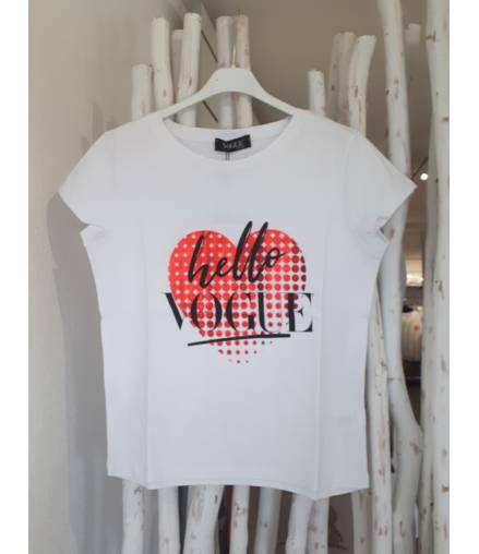 Kurzarmshirt Vogue - Hello Vogue - Weiss/Rot