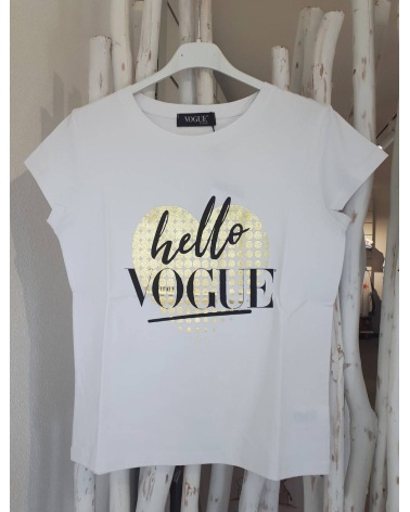 Kurzarmshirt Vogue - Hello Vogue - Weiss/Gold