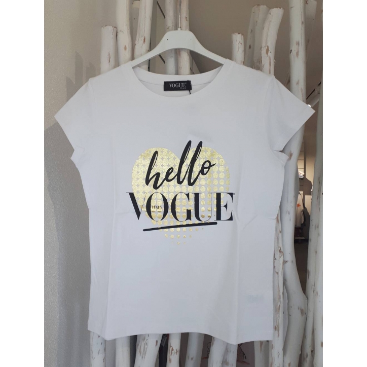 Kurzarmshirt Vogue - Hello Vogue - Weiss/Gold