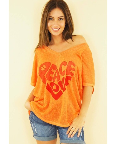 Kurzarmshirt Capucine - Peace - Orange