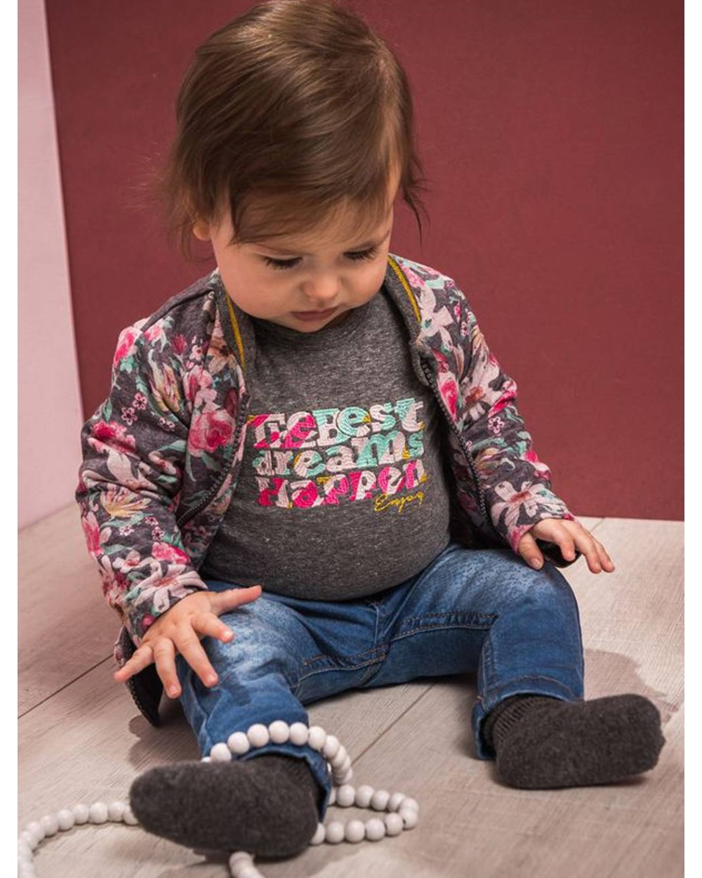 Kids Girls Dirkje - Joggingjacke - Dunkelgrau/Bunt