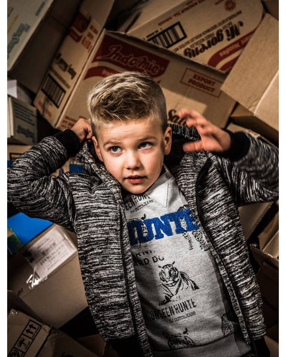 Kids Boys DJ Dutch Jeans - Warme Jacke - Grau
