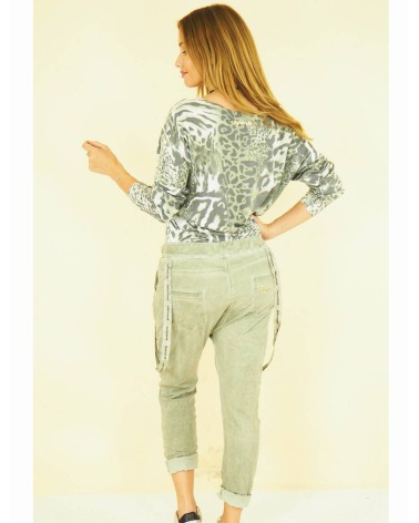Hose Capucine - Coole Bändel - Oliv