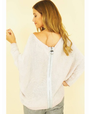 Pullover Capucine - Reissverschluss - Rosé