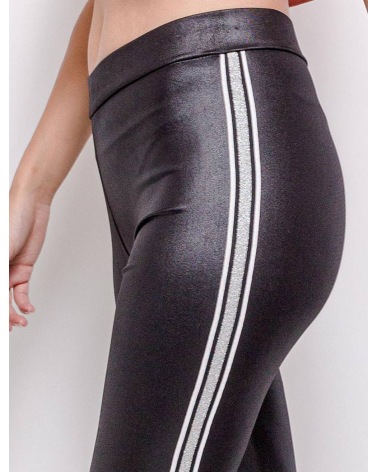 Leggings Vera Fashion - Silberstreifen - Schwarz