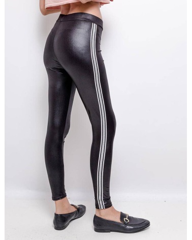 Leggings Vera Fashion - Silberstreifen - Schwarz