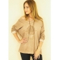 Langarmshirt Capucine - Relief Druck - Camel