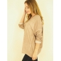 Langarmshirt Capucine - Relief Druck - Camel