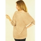 Langarmshirt Capucine - Relief Druck - Camel