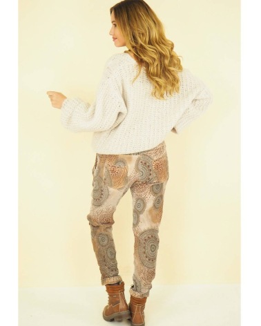 Hose Capucine - Mandala - Braun/Bunt