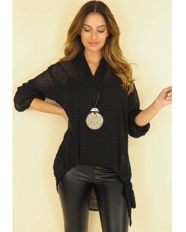 Bluse Capucine - Mit Top - Schwarz