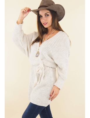 Pullover Capucine - Gürtel - Beige