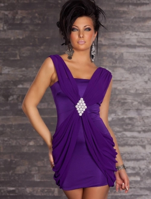 Kleid Goddess - Chiffonlage - Violett
