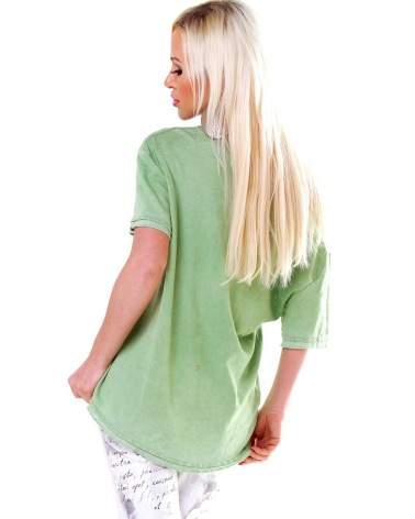 Kurzarmshirt - Sternchen Skull - Grün