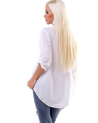Bluse Fashion - Lustige Flamingos - Weiss