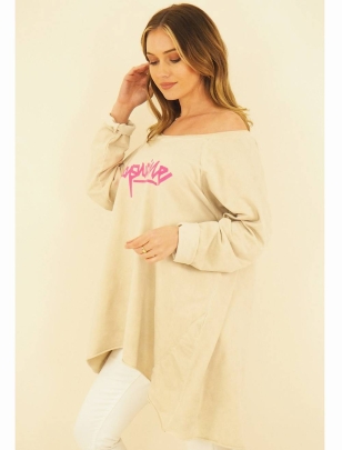 Pullover Capucine - Oversized - Beige