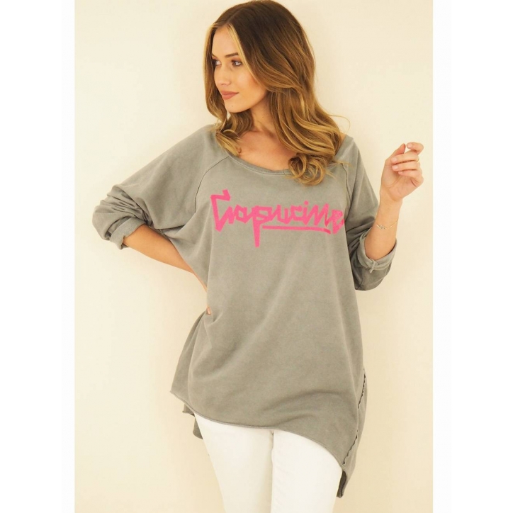 Pullover Capucine - Oversized - Grau