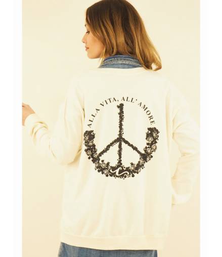 Pullover Capucine - Peace - Ecru