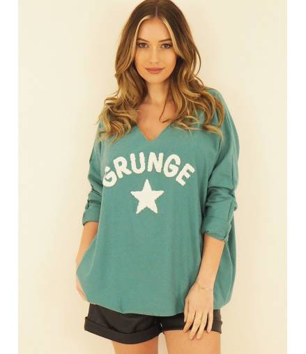 Langarmshirt Capucine - Grunge - Petrol