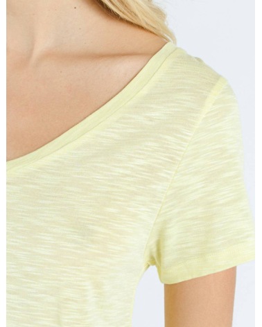 Kurzarmshirt Sweewë - Basic V Ausschnitt - Gelb