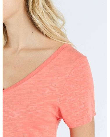 Kurzarmshirt Sweewë - Basic V Ausschnitt - Orange