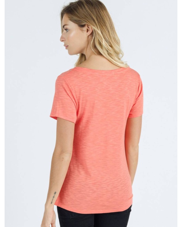 Kurzarmshirt Sweewë - Basic V Ausschnitt - Orange