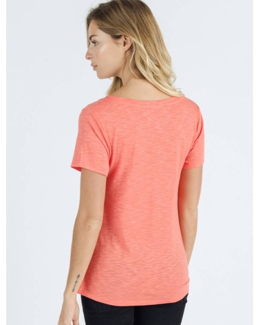 Kurzarmshirt Sweewë - Basic V Ausschnitt - Orange