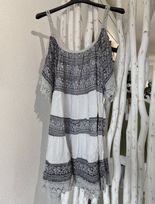 Kleid H Trend - Träger Spitze - Grau