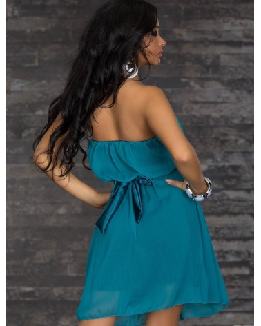 Kleid Cherry Fashion - Satin/Tüll - Petrol