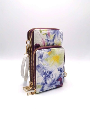 Handtasche Sommer - Blumen - Violett/Bunt