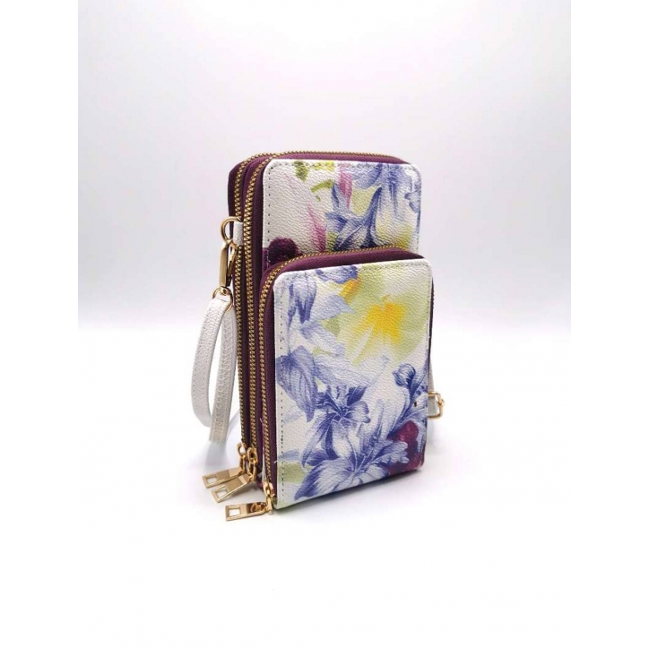 Handtasche Sommer - Blumen - Violett/Bunt