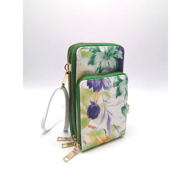 Handtasche Sommer - Blumen - Grün/Bunt