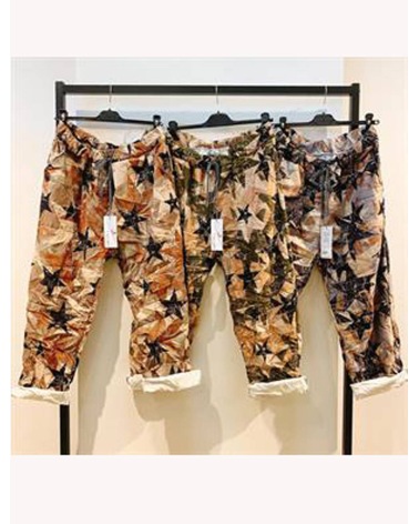 Hose Cascara - Sterne - Braun/Beige/Schwarz