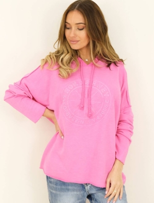 Pullover Capucine - Relief Print - Pink