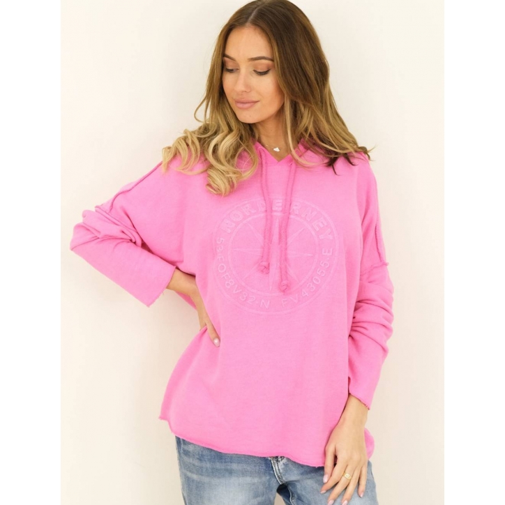 Pullover Capucine - Relief Print - Pink