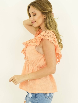 Top Capucine - V-Ausschnitt - Orange