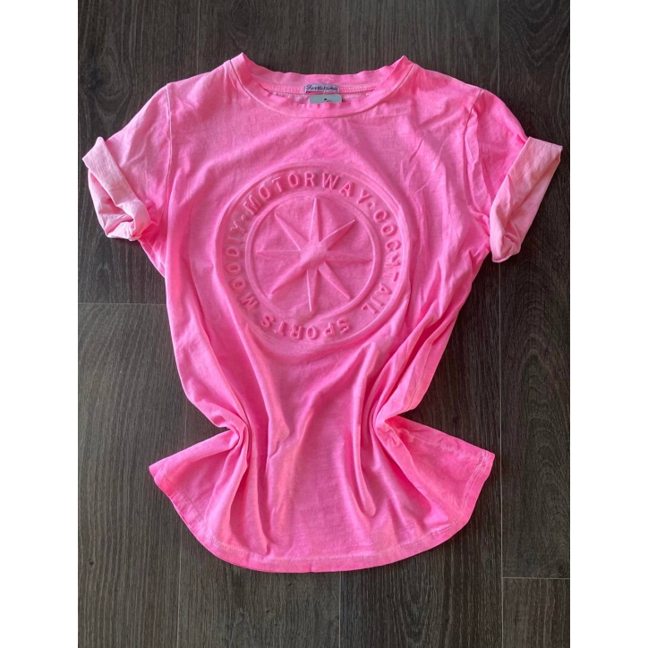 Kurzarmshirt Sweetissima - 3D Stern - Neonpink