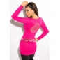 Strickkleid Koucla - Netzeinsatz - Fuchsia