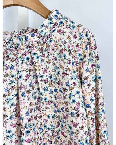Kids Girls Bluse Mini Mignon - Blümchen - Beige/Bunt