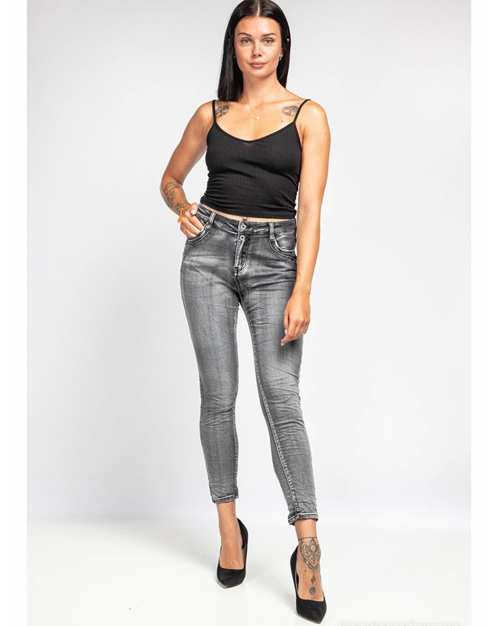 Jeans Newplay - High Waist - Schwarz