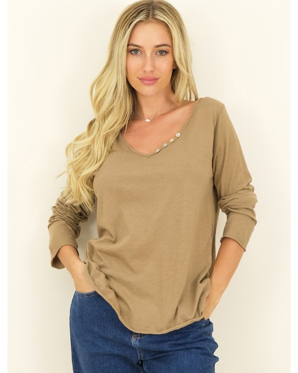 Langarmshirt Lyv & Joy - Oversized - Braun