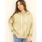 Pullover Capucine - Oversized Hoodie - Beige/Grün