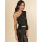 Bluse Choklate - Satin/Asymmetrisch - Schwarz