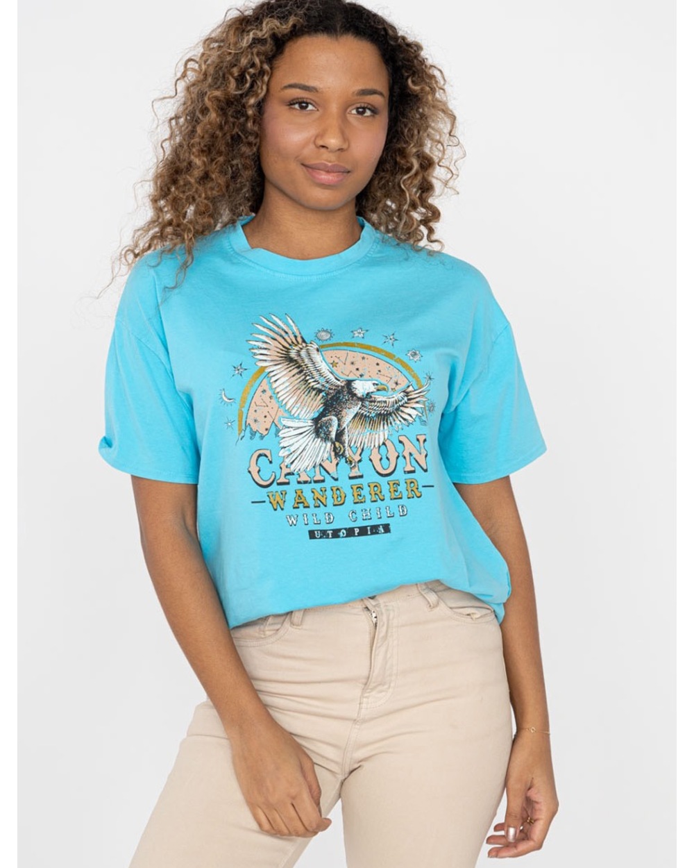 Kurzarmshirt Lovika - Adler - Hellblau