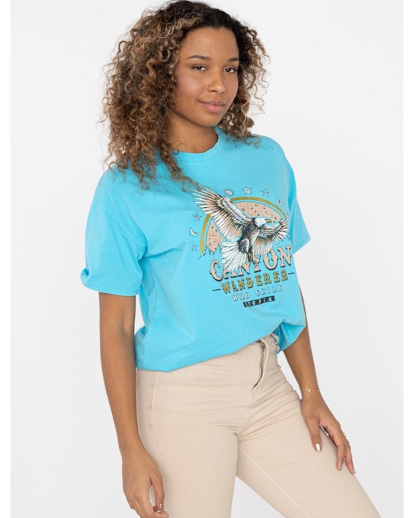 Kurzarmshirt Lovika - Adler - Hellblau
