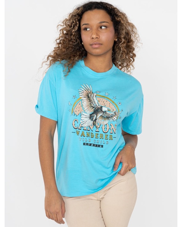 Kurzarmshirt Lovika - Adler - Hellblau