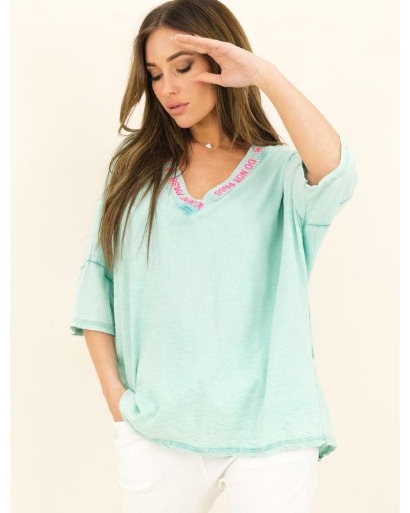 Kurzarmshirt Capucine - Oversized - Mint