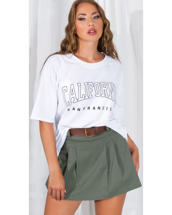 Kurzarmshirt Koucla - California - Weiss